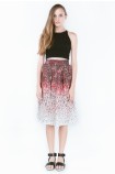 Paint Splatter Dégradé A-Line Skirt - Red