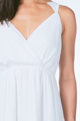 White Double Slit Maxi Dress