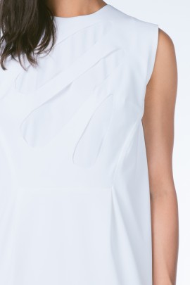 White Silk Cutout Dress
