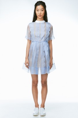 Saara Scallop Silk Dress