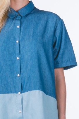 Two Tone Denim Dress