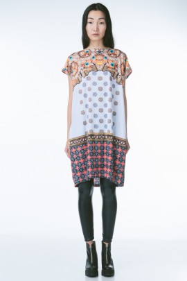 Digital Jewel Print Oversized Shirt Dress