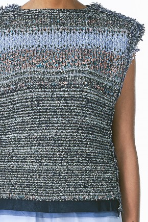 Squared Crochet Metallic Vest