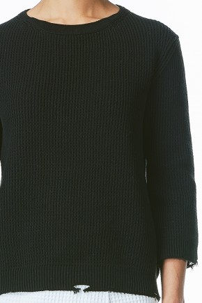 Black Vintage Fisherman Sweater