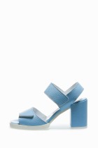 thick soft blue velcro strap sandals