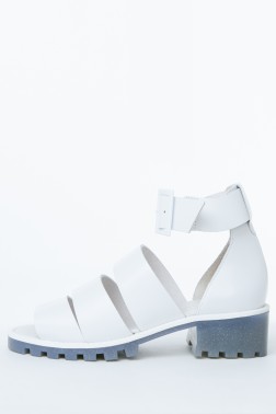 Penny White Leather Strappy Sandal