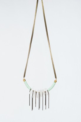 Vintage Sequin and Quartz Necklace 