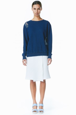 Indigo Distressed Sweatshirt