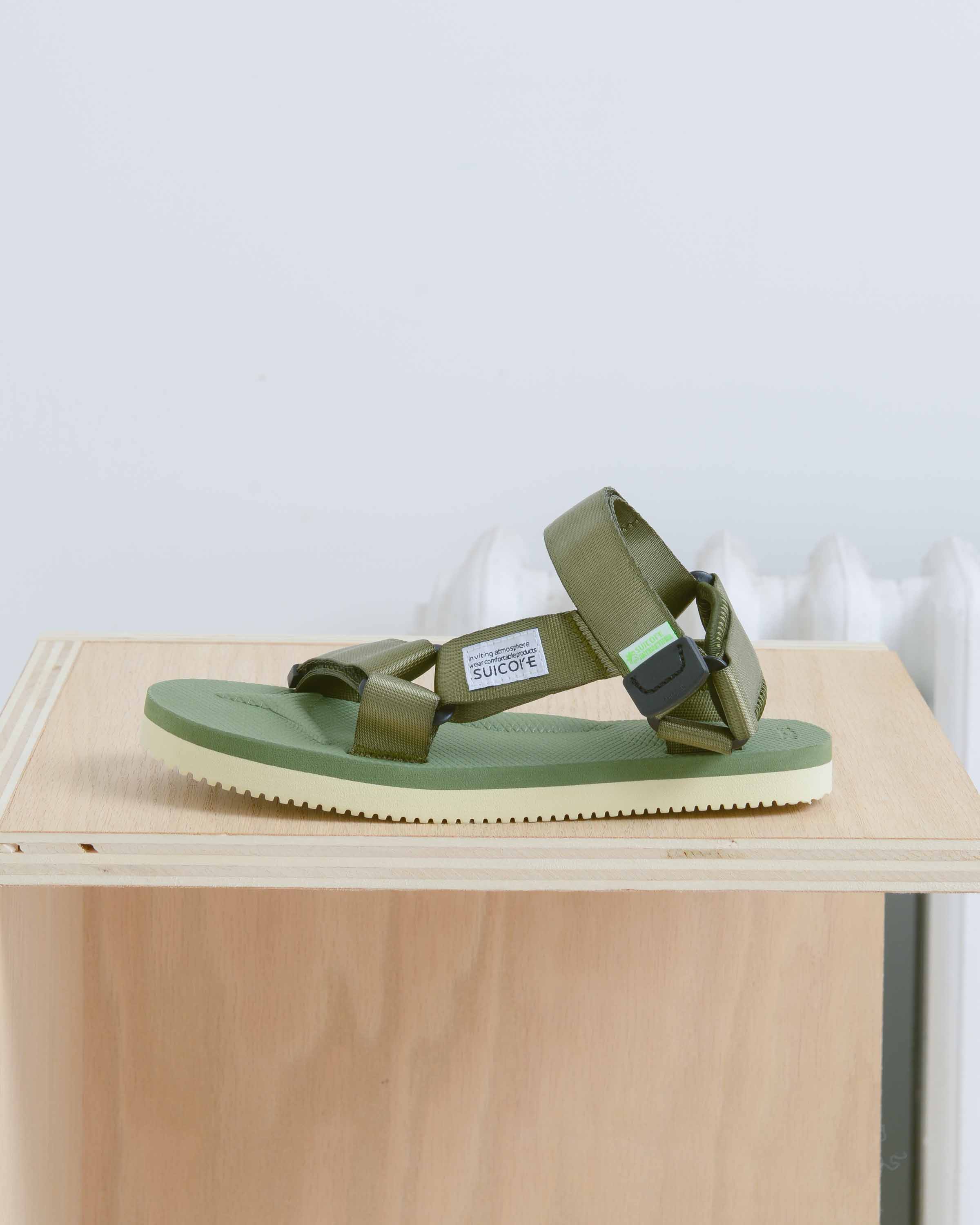 Olive Diagonal Strap Sandal