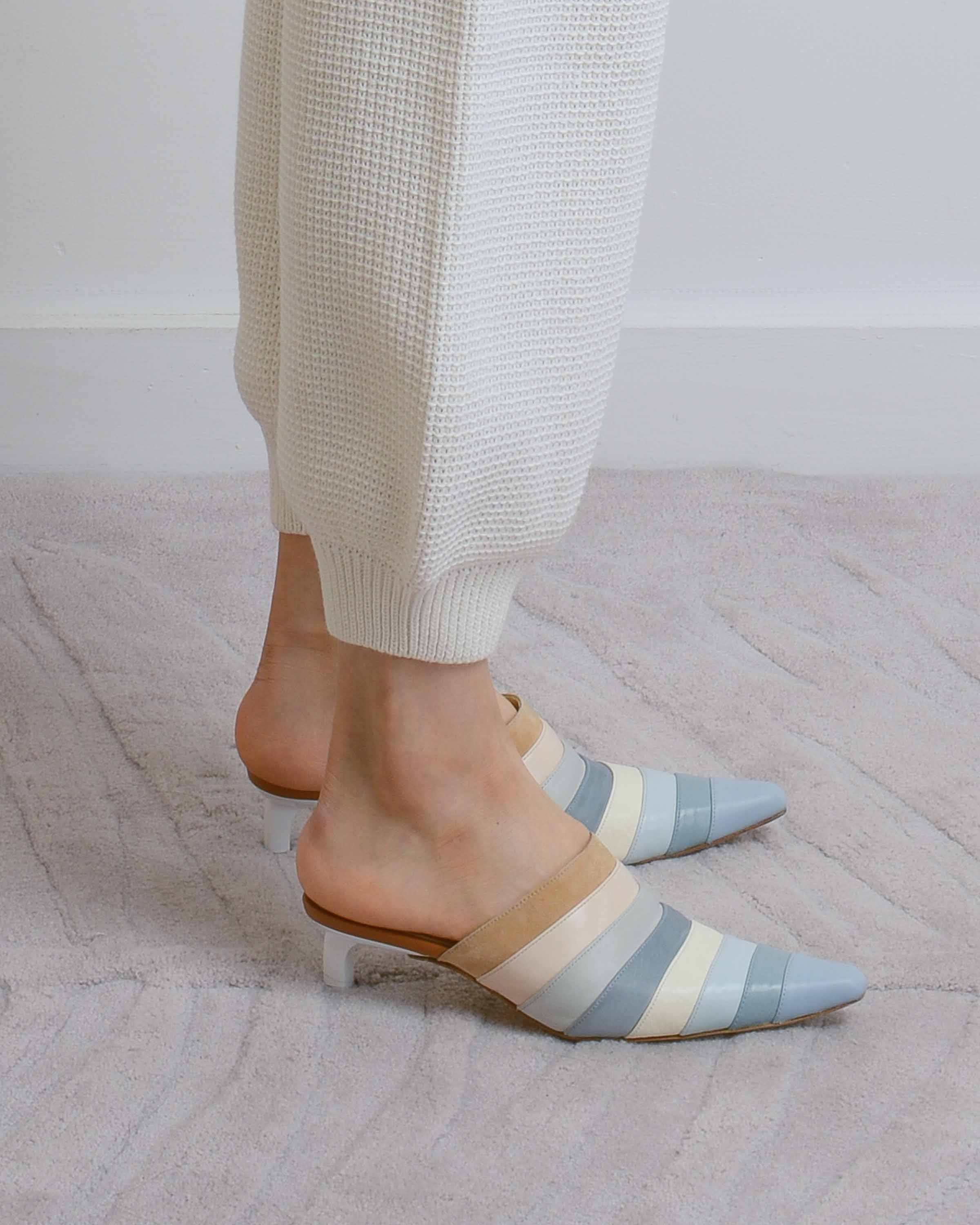 Blue Multi Angela Mule