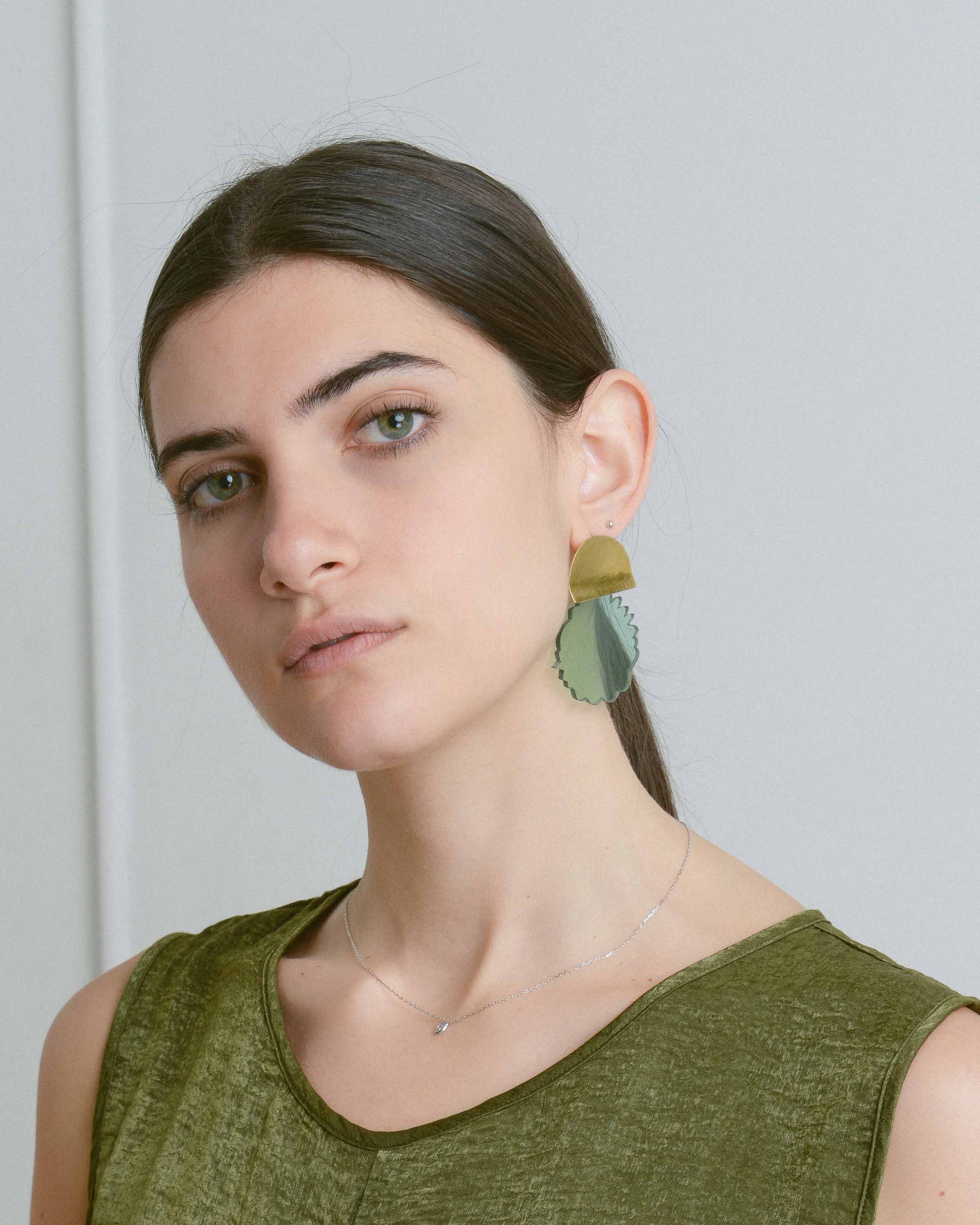 Green Acrylic Water Drop Earring