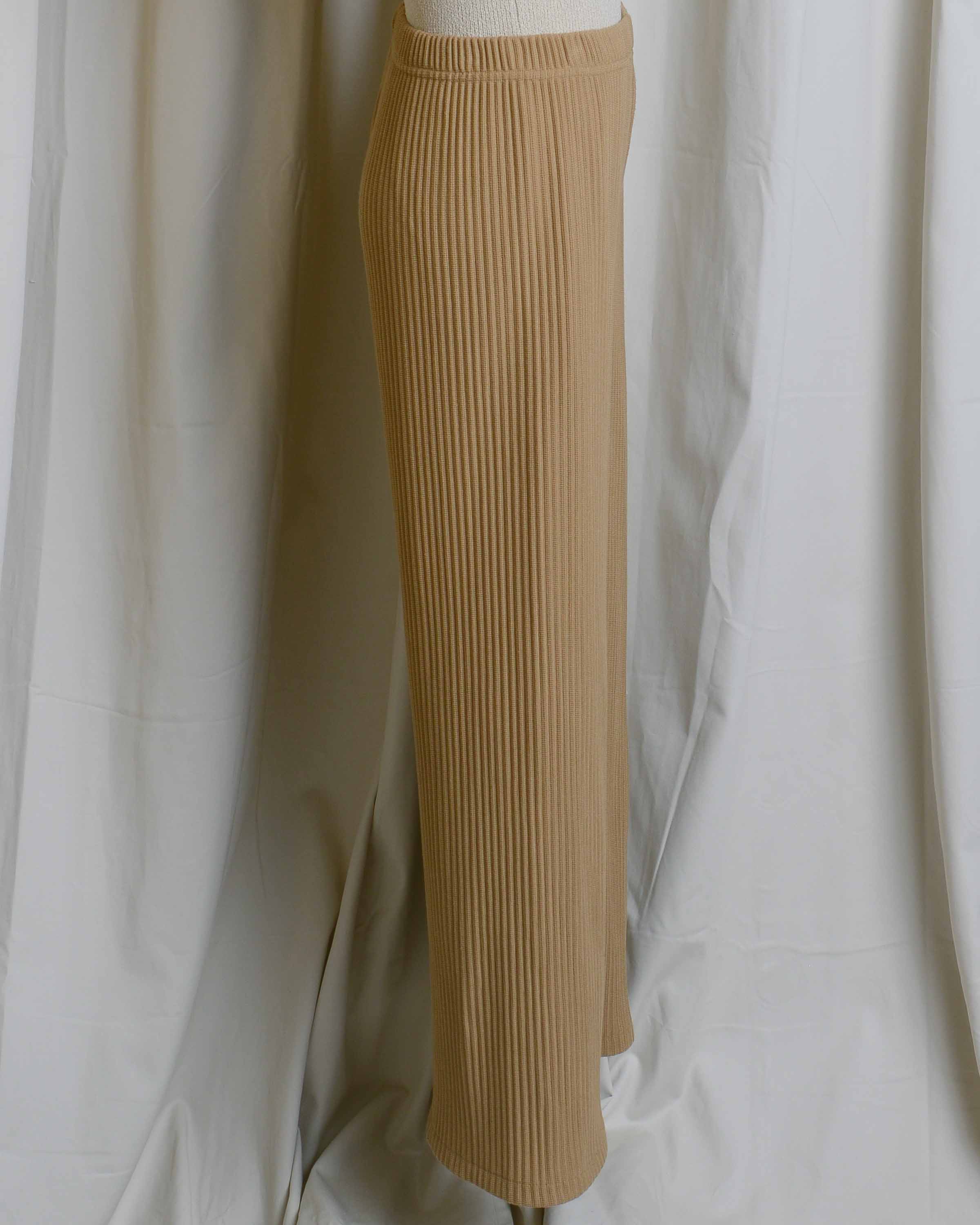 Camel Ribbed Knit Pants