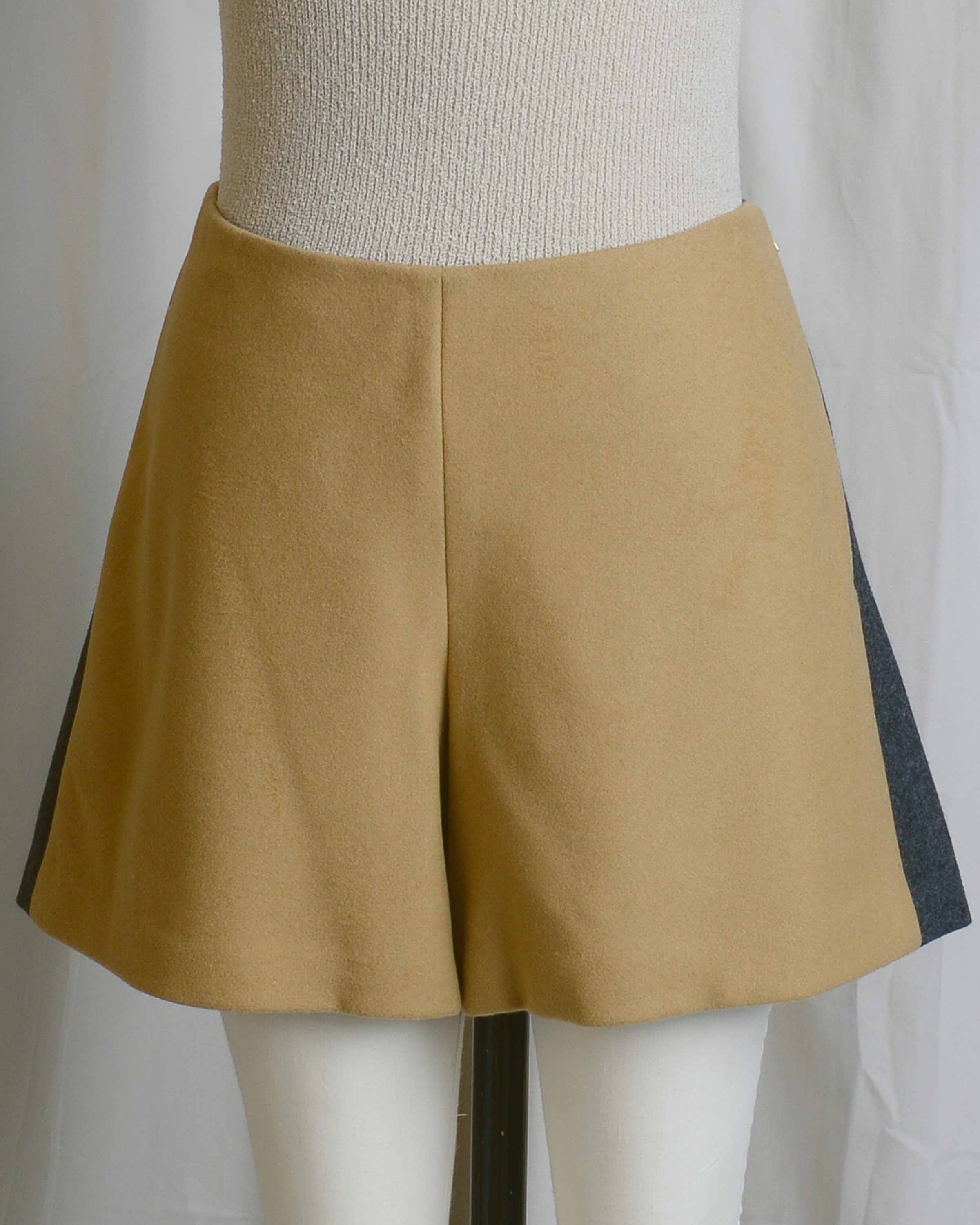 Wool Color Block Shorts