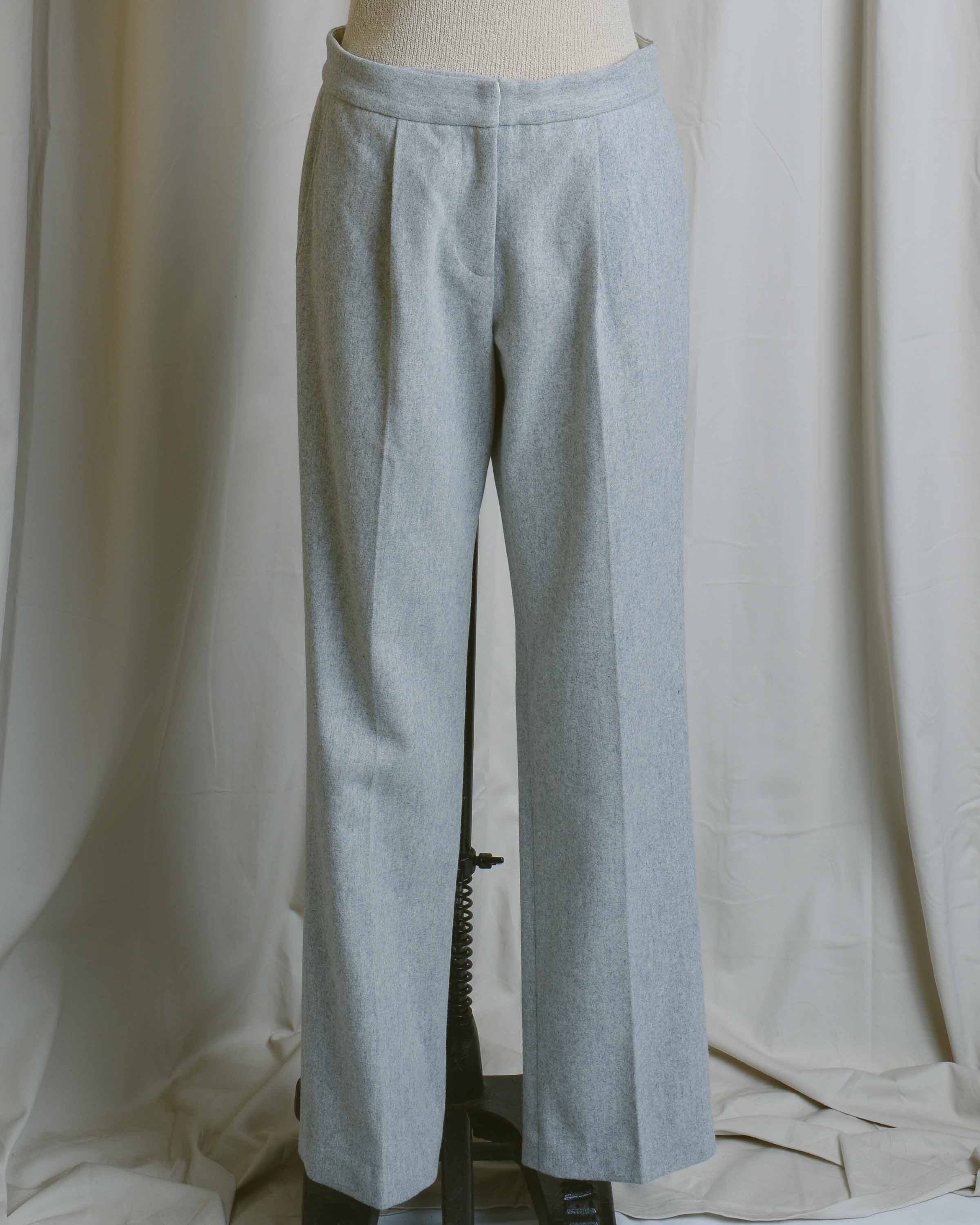 Grey Wool Tailored Trousers
