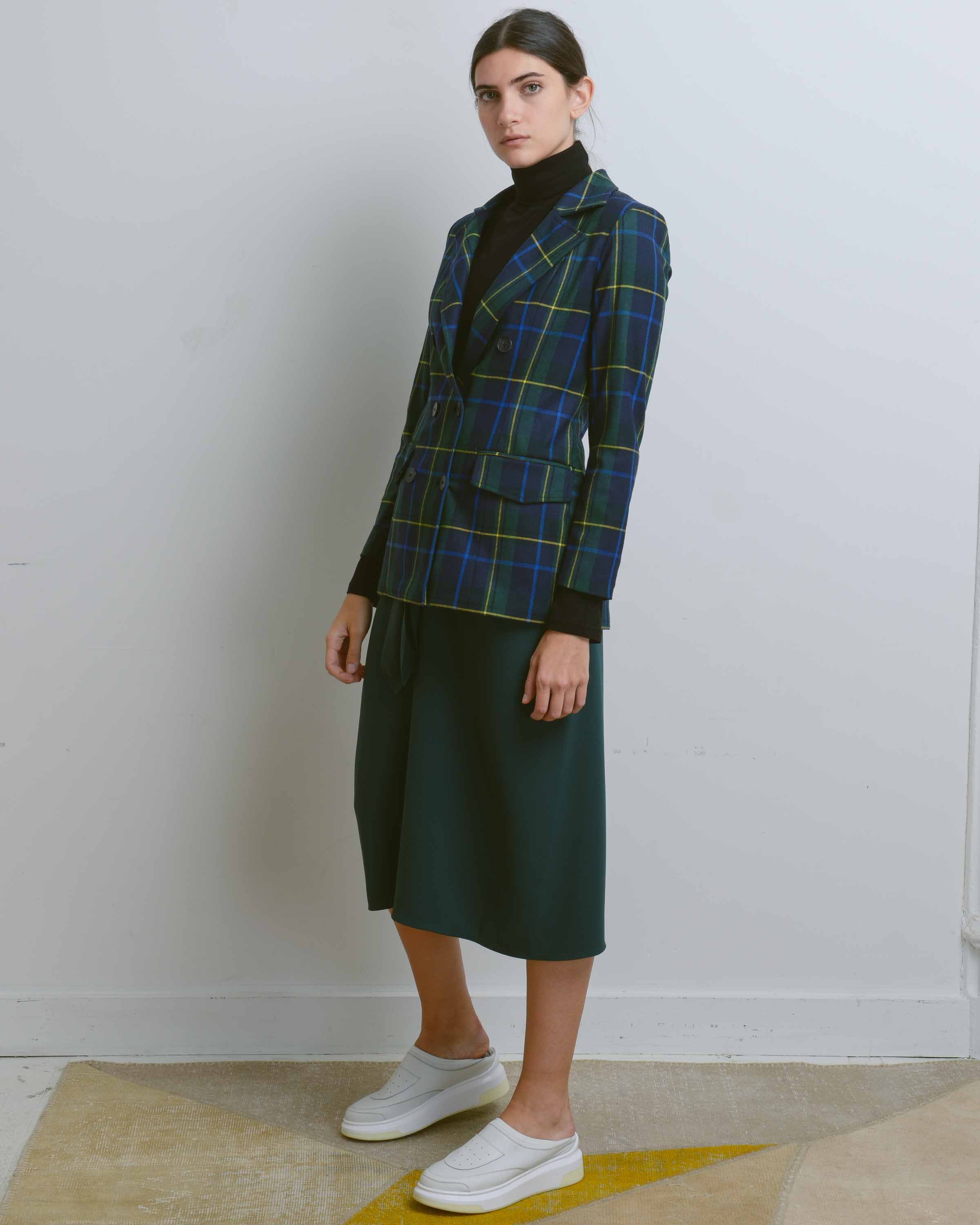 Green Wool Double Breasted Jacket