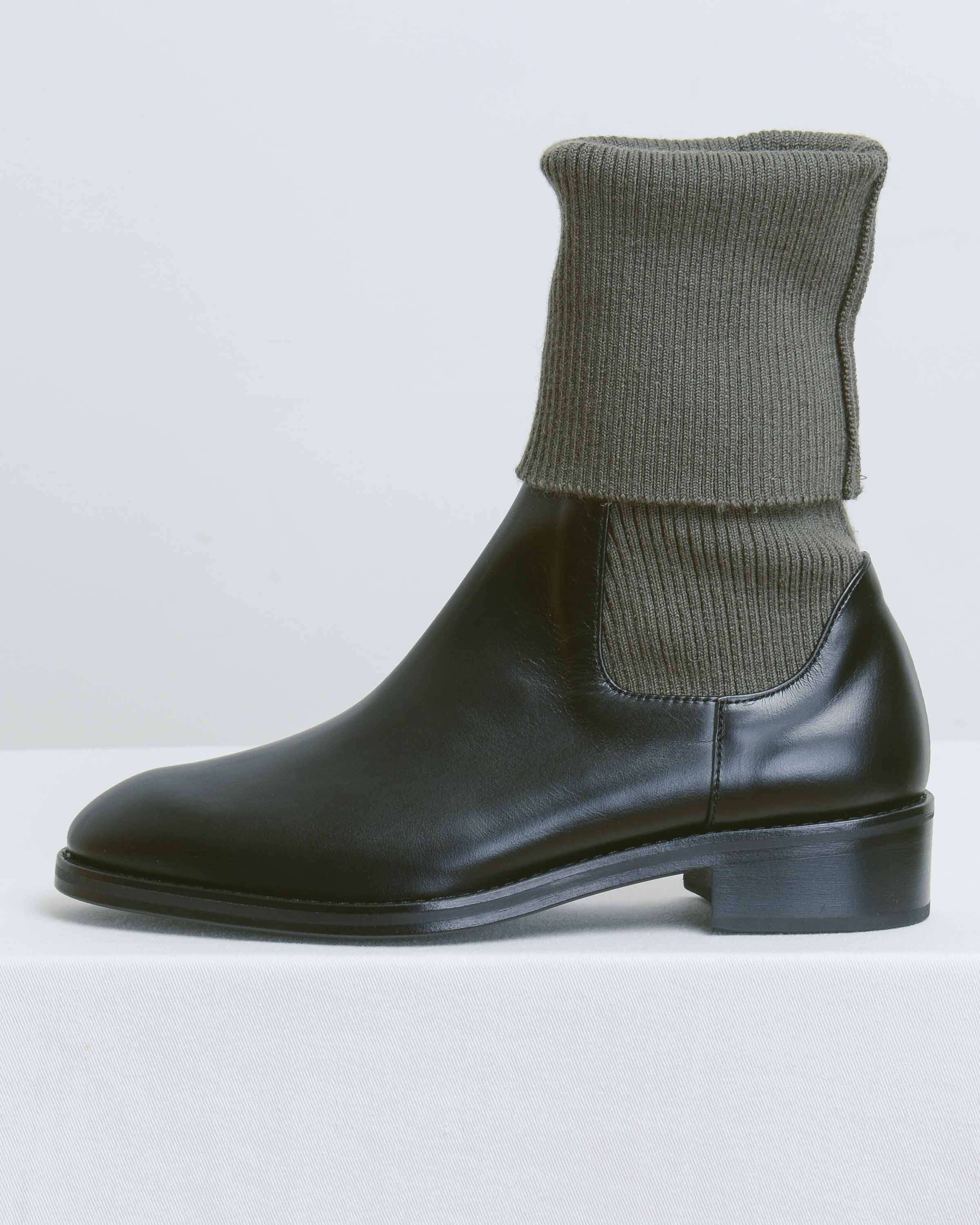 Khaki Rib Boots
