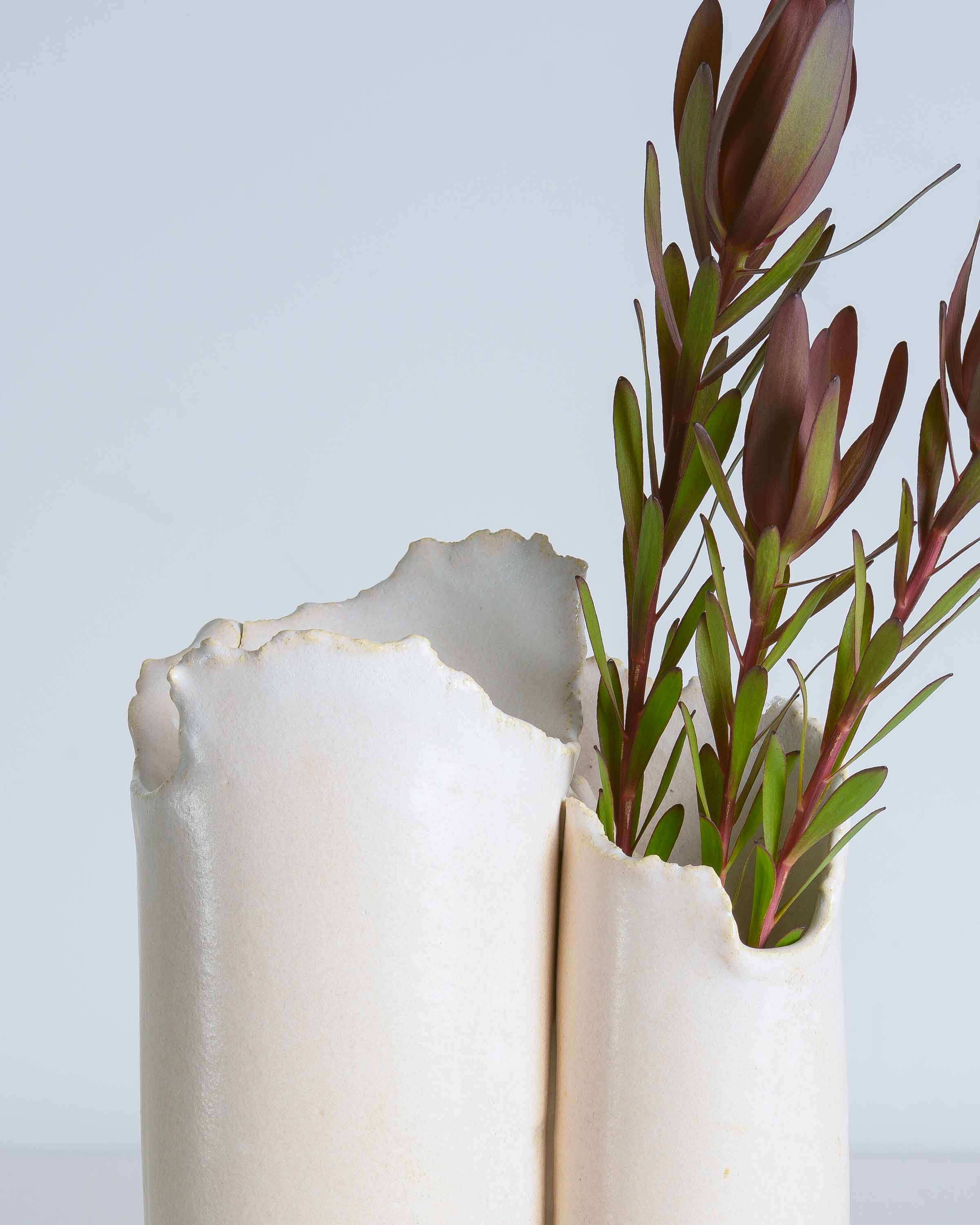 Light Peach Organic Folds Vessel