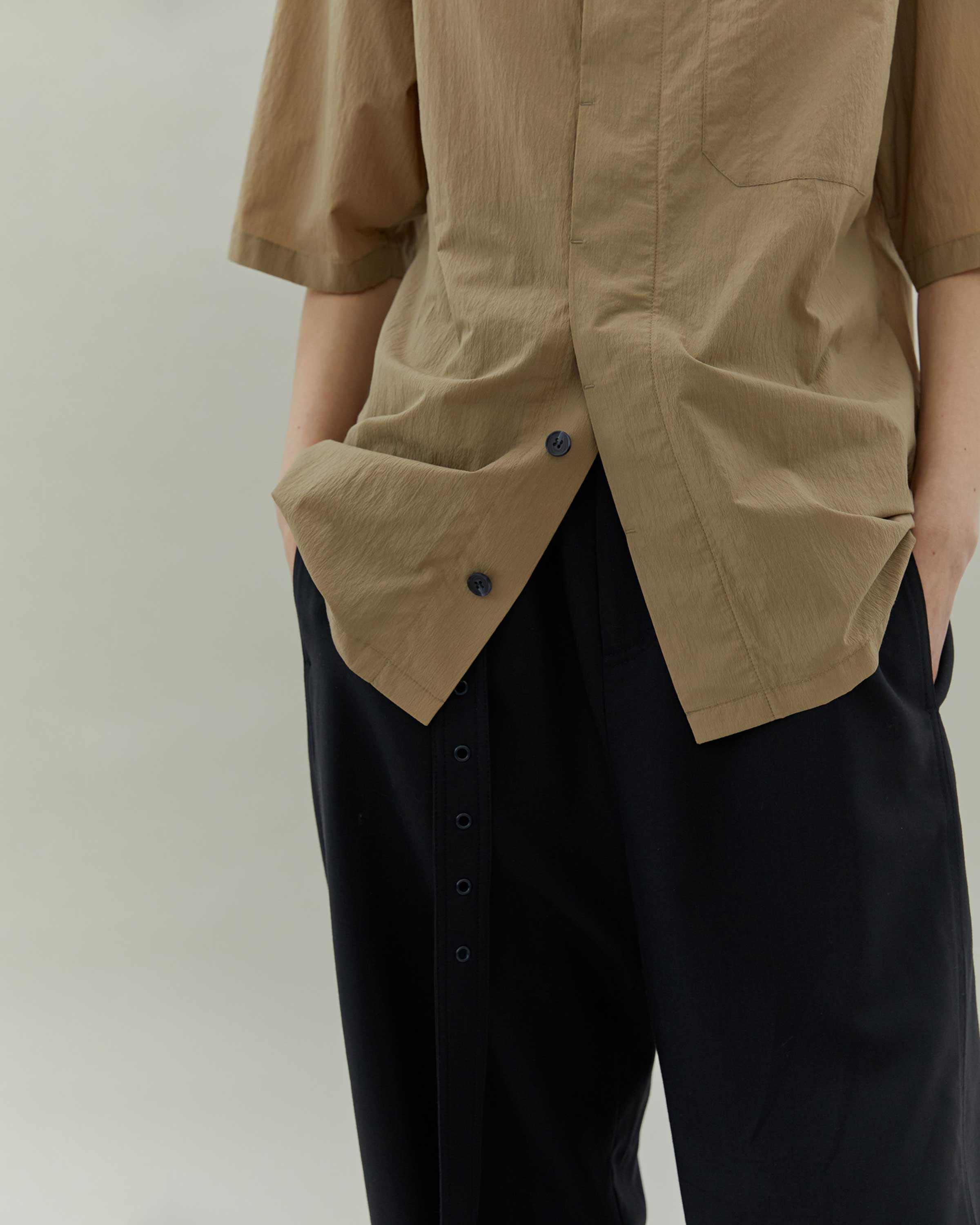 Khaki Open Collar Shirt