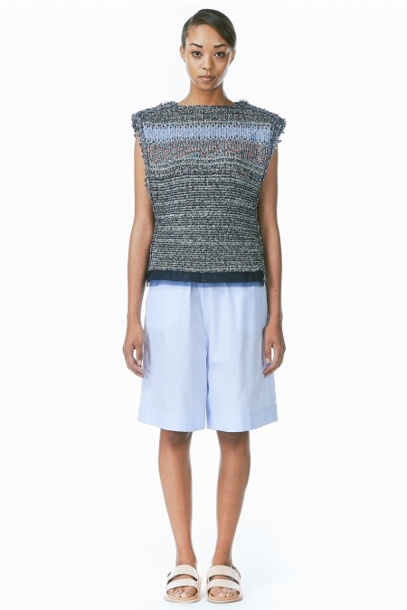 square metallic vest