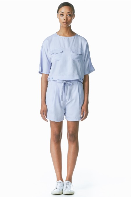 ffixxed light blue tencel communal shorts