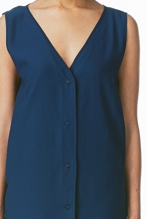 Sleeveless Deep Blue Dress