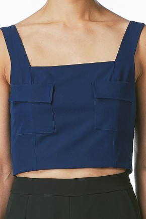 Navy Crop Top