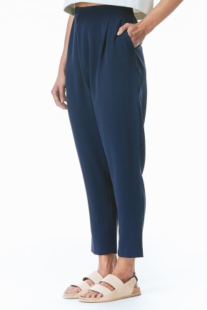 Navy Fold Peg Pant
