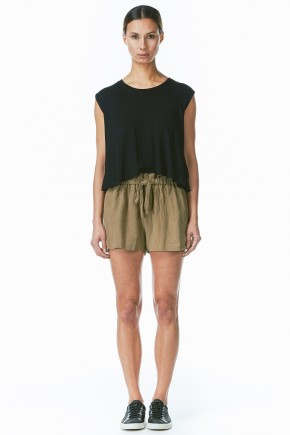 Green Linen Shorts