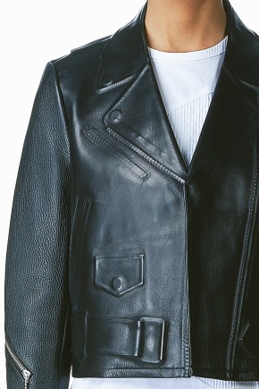 Black Leather Wrap Jacket