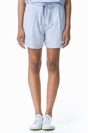 Light Blue Pleated Front Communal Shorts