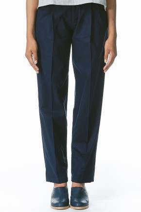 Dark Blue Midrib Pleated Pants