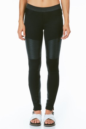 Broadway Mixed Material Leather Leggings