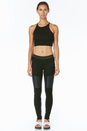 Broadway Mixed Material Leather Leggings