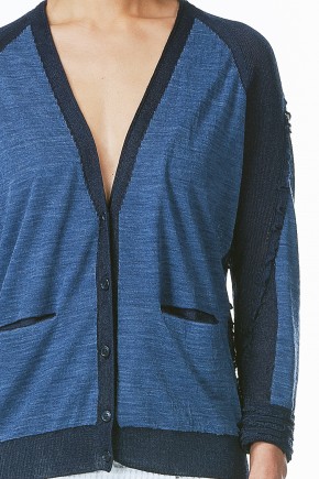 Navy Colorblock Cardigan