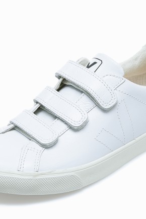 Pierre White Leather Velcro Sneakers