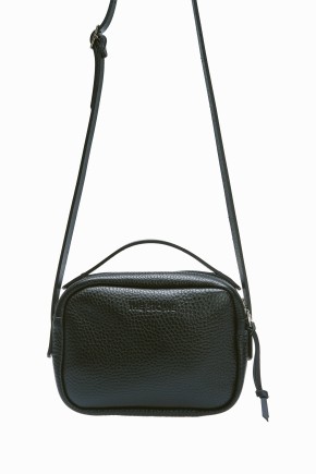 Black Leather Mia Bag