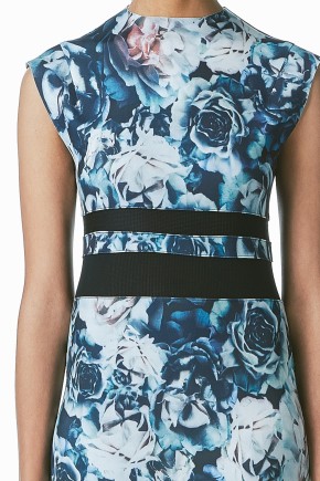 Floral Mock Neck Bodycon Dress