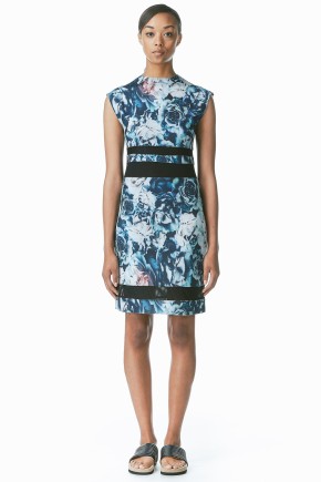 Floral Mock Neck Bodycon Dress