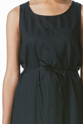 Paula Black Stripes Long Dress