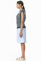 square knit zip pullover vest