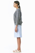 metallic knit pullover sweatshirt