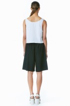 slip on culottes black