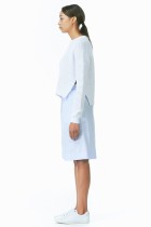 cotton white knit side slit