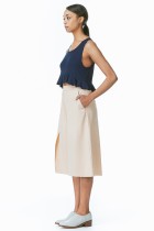 Side slit culotte beige