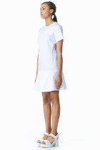 white cotton textured dress