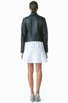 black embossed moto jacket