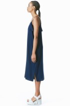 dark navy blue straight-cut dress