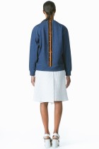 navy rose gold rosegold embossed sweater sweatshirt