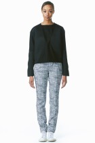 tailored tapered navy blue pant