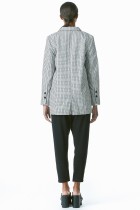 black and white cotton oversized blazer